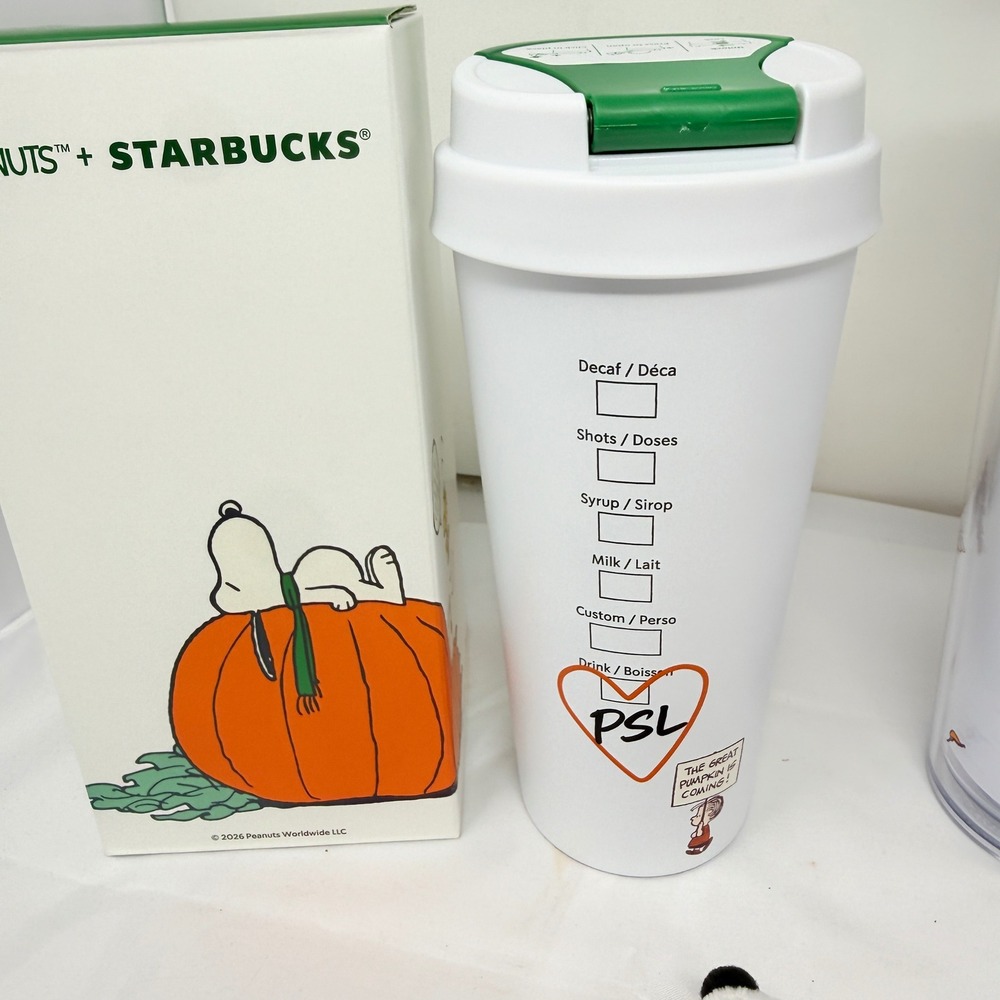 NEW Starbucks x Peanuts Fall 2026 Collection Mug Tumbler Cold Cup Pins + more - Picture 8 of 10